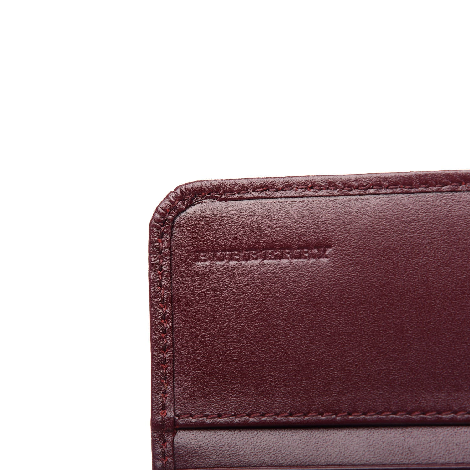 Burberry Haymarket Check Penrose Continental Wallet Burgundy 6 of 8
