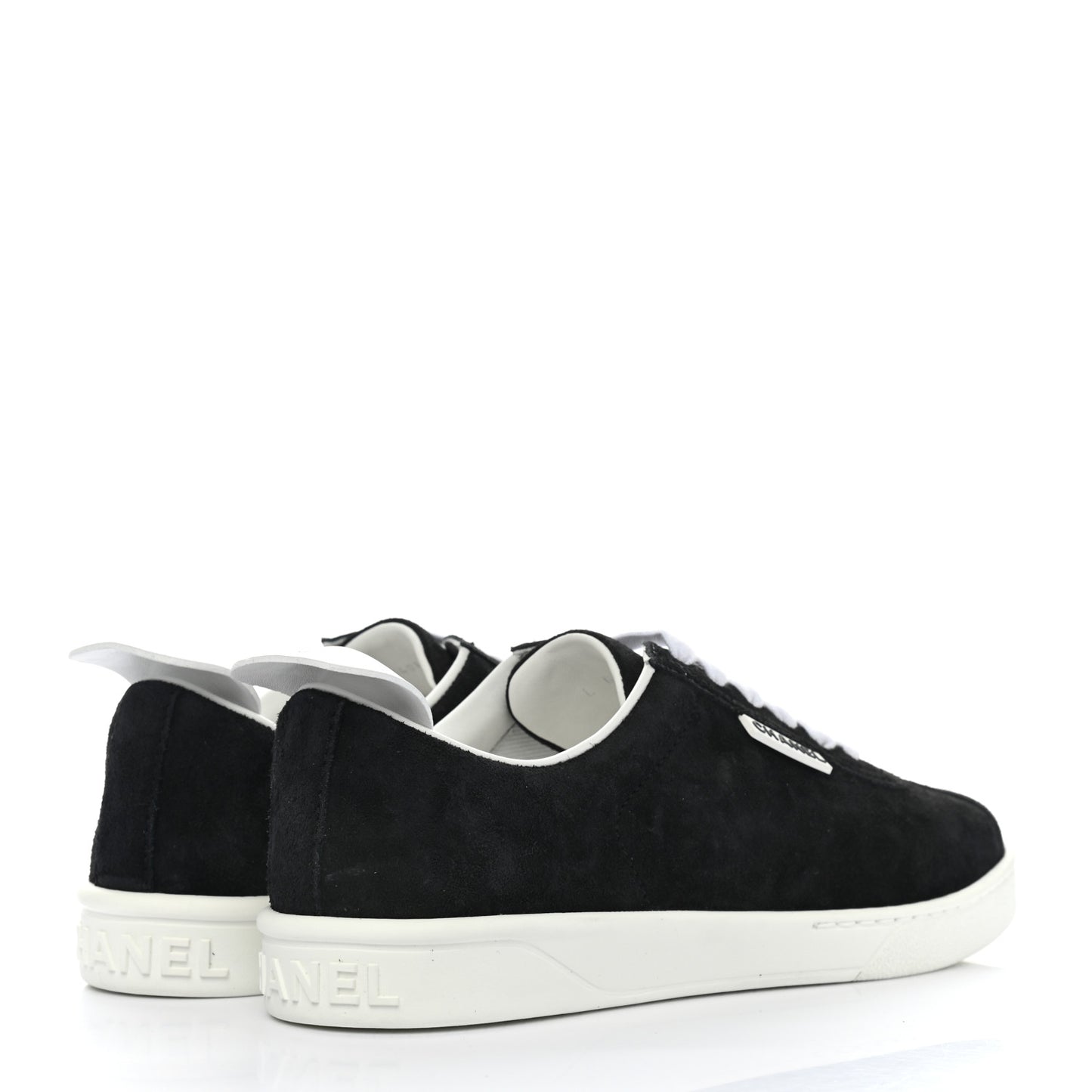 Suede Calfskin CC Sneakers 39 Black