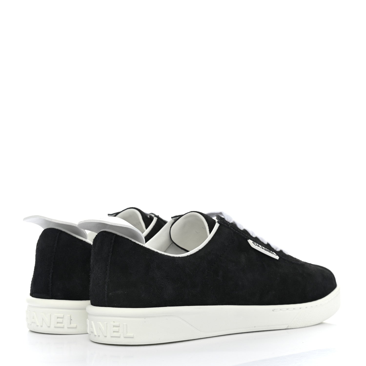 Chanel Suede Calfskin CC Sneakers 39 Black 4 of 10