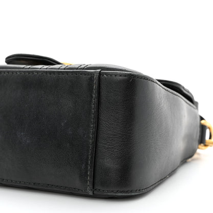Gucci Calfskin Matelasse Mini GG Marmont Top Handle Shoulder Bag Black 10 of 17