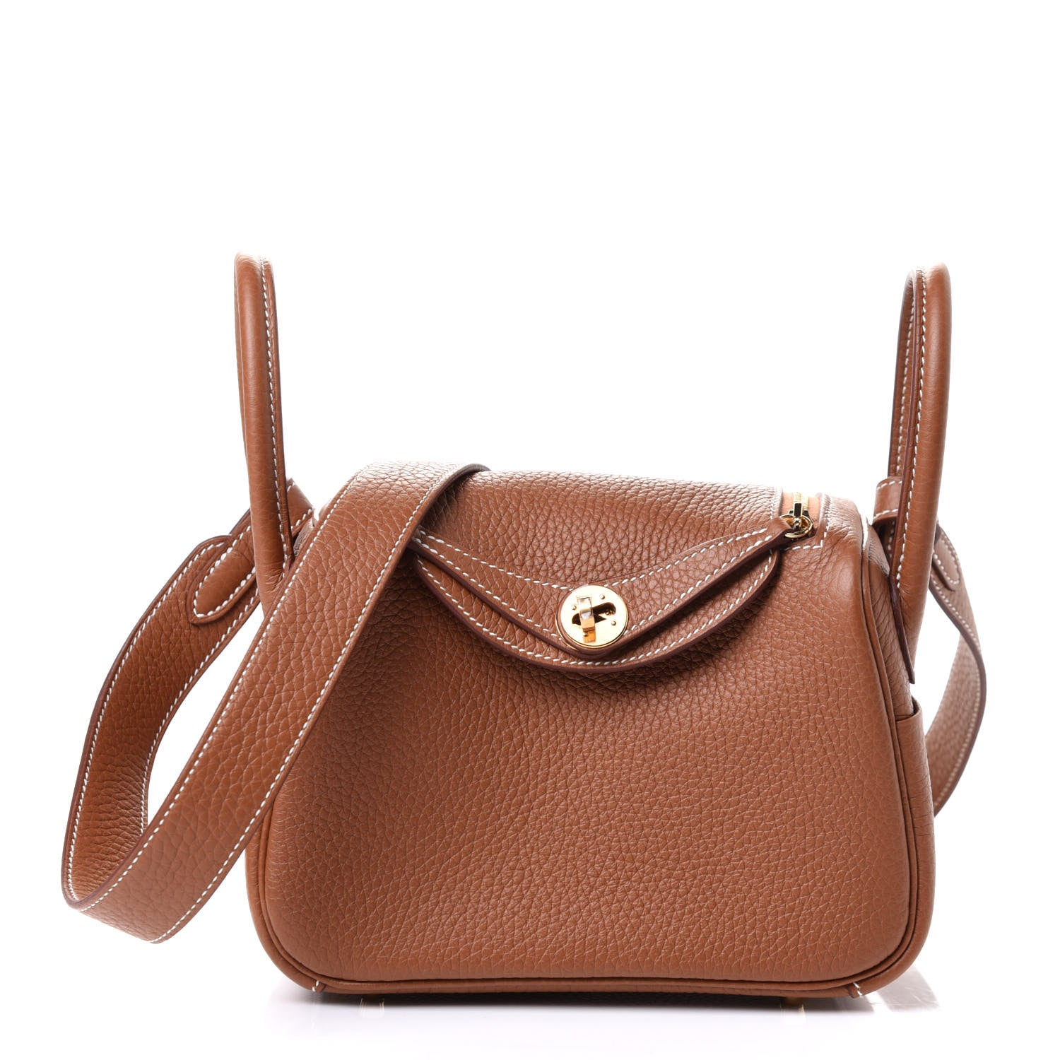 Hermes Taurillon Clemence Mini Lindy 20 Gold 1 of 4