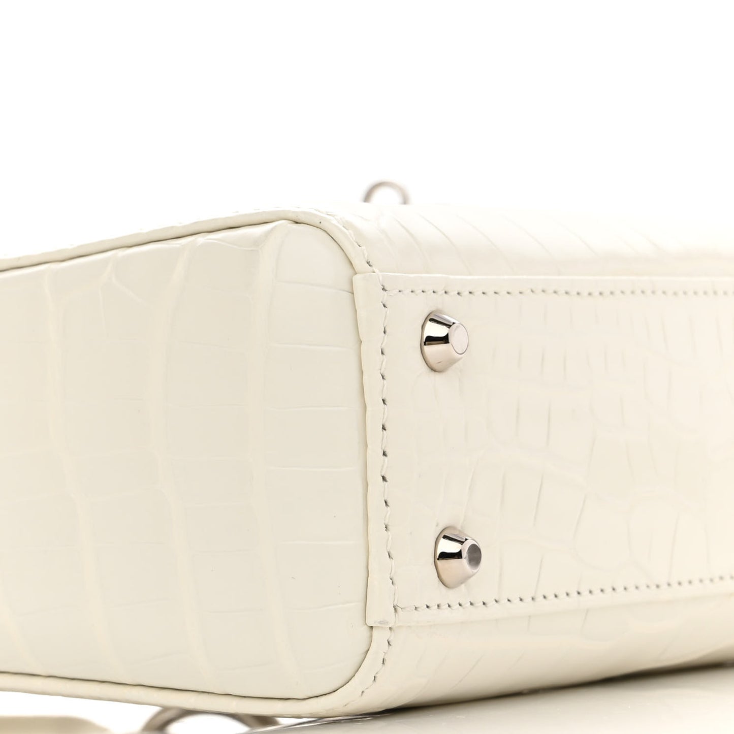 Alligator Mini Lady Dior White