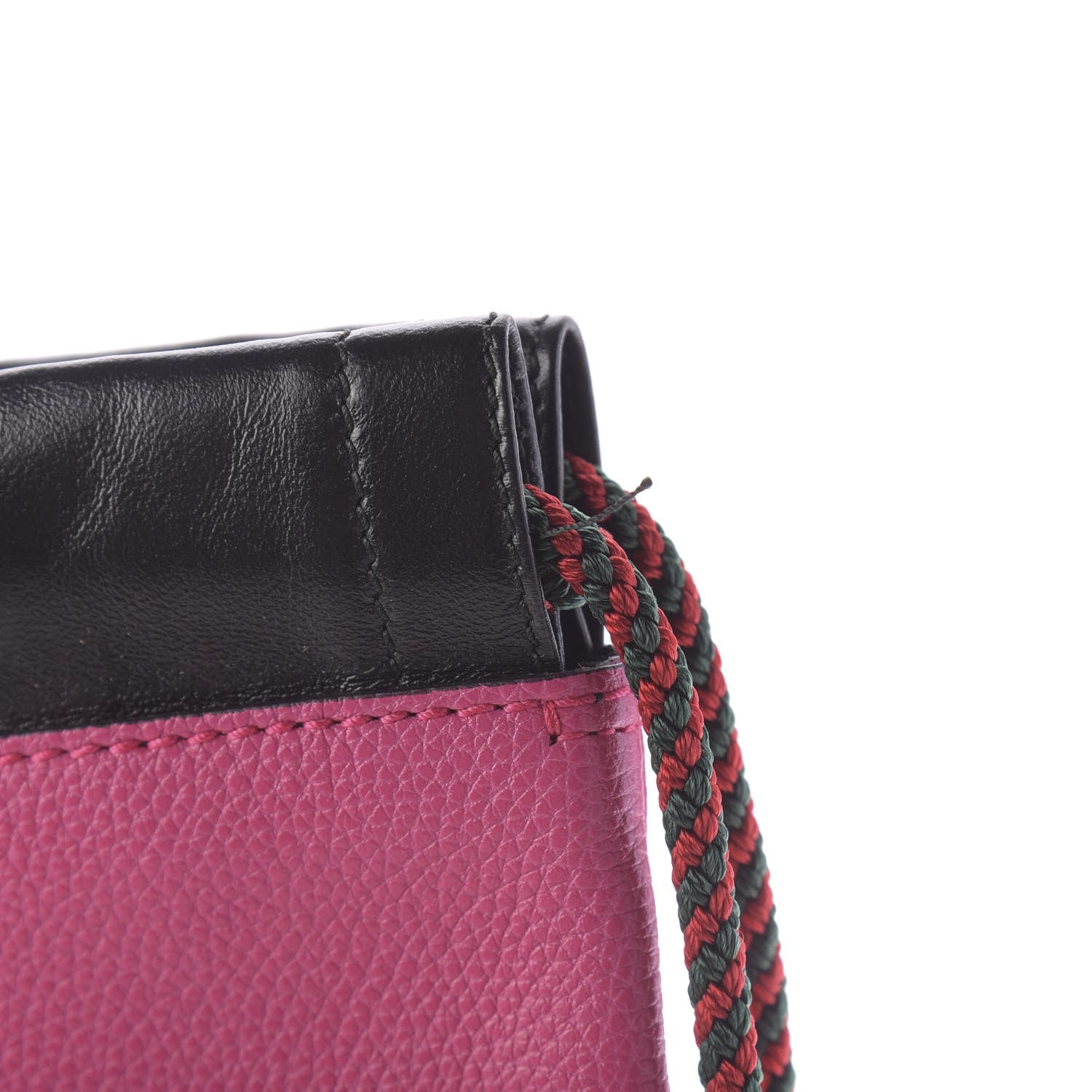 Gucci Grained Calfskin Logo Drawstring Backpack Box Pink Green Black 10 of 10