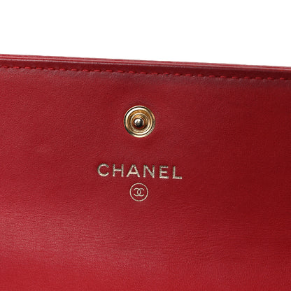 Chanel Caviar Timeless CC Large Gusset Flap Wallet Light Red 6 of 8