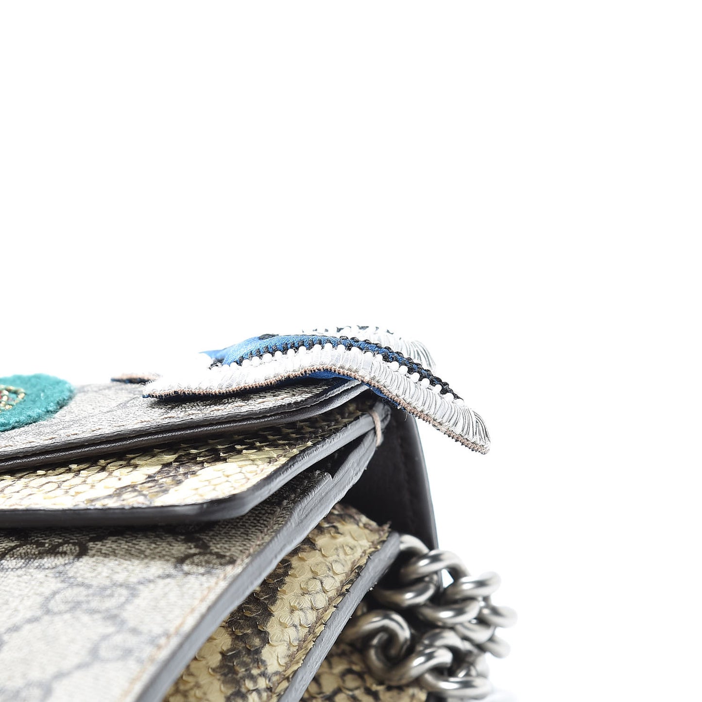 GG Supreme Monogram Python Embroidered Small Dionysus Shoulder Bag
