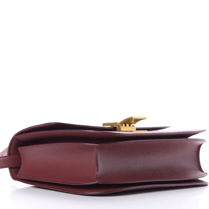 Celine Liege Calfskin Medium Classic Box Flap Bag Burgundy 6 of 10