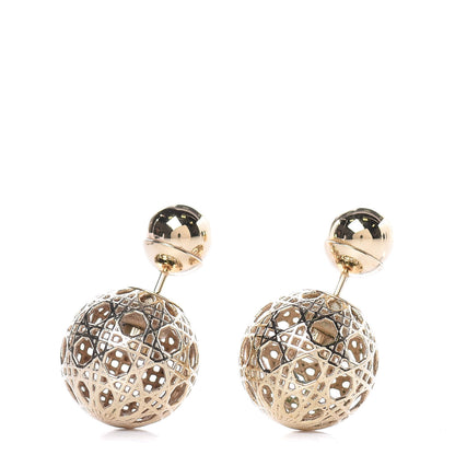 Christian Dior Cannage Mise En Dior Tribal Earrings Gold 1 of 4