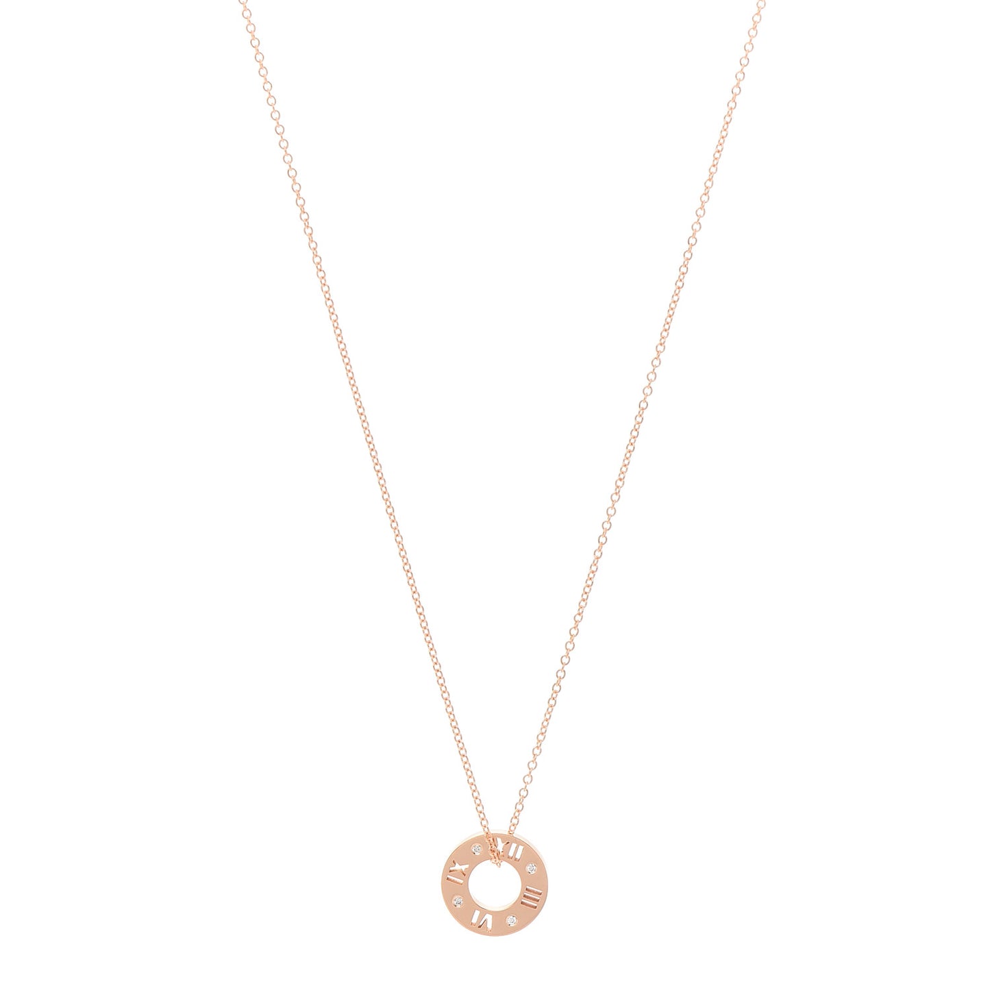 18K Rose Gold Diamond Atlas Pierced Pendant Necklace