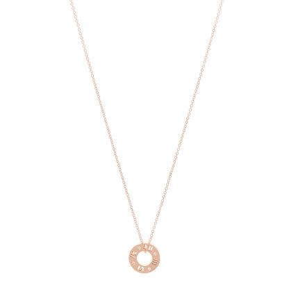 Tiffany 18K Rose Gold Diamond Atlas Pierced Pendant Necklace 1 of 6