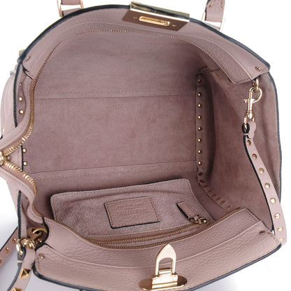 Valentino Garavani Grained Calfskin Small Rockstud Double Handle Tote Poudre 5 of 8