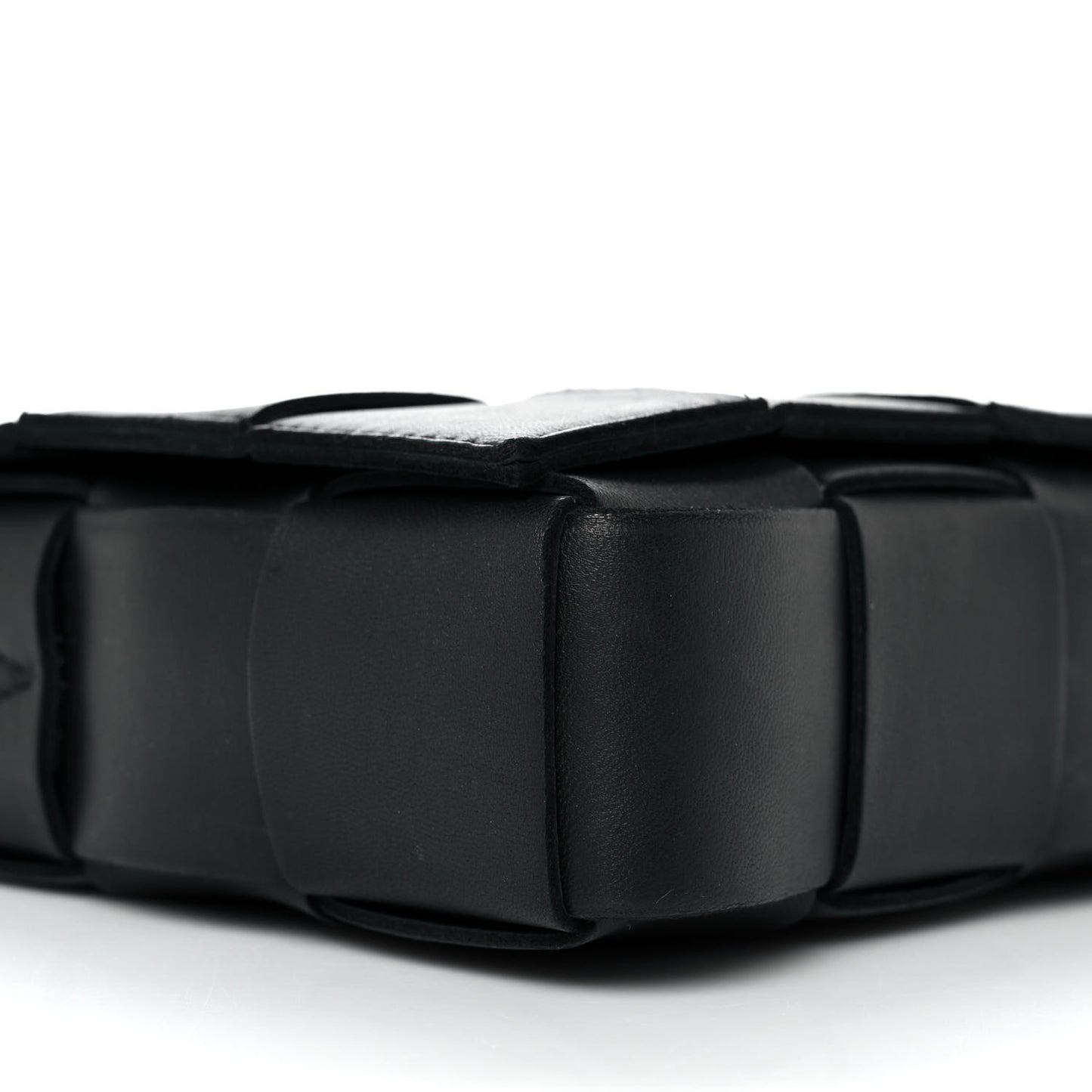 Lambskin Maxi Intrecciato Cassette Crossbody Bag Black