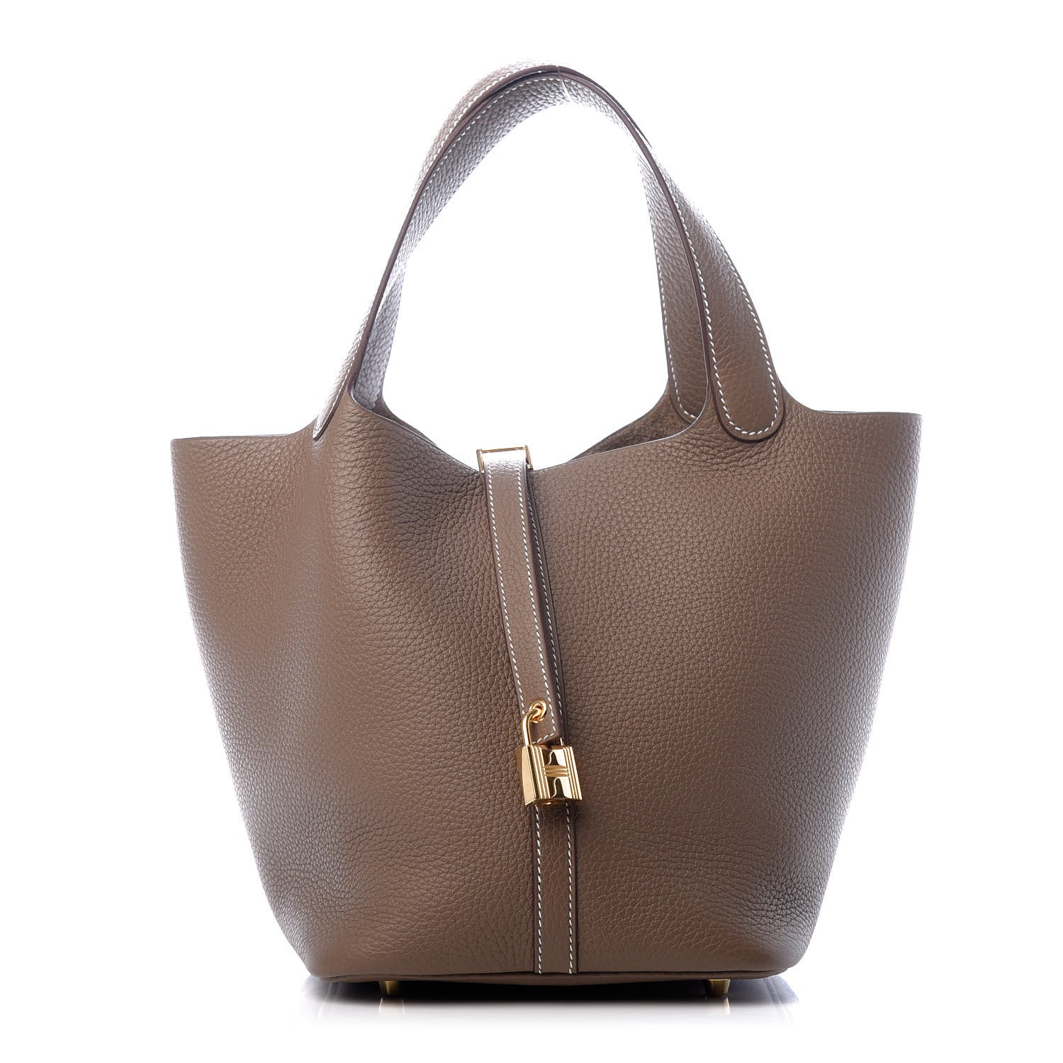 Hermes Taurillon Clemence Picotin Lock 22 MM Etoupe 1 of 9