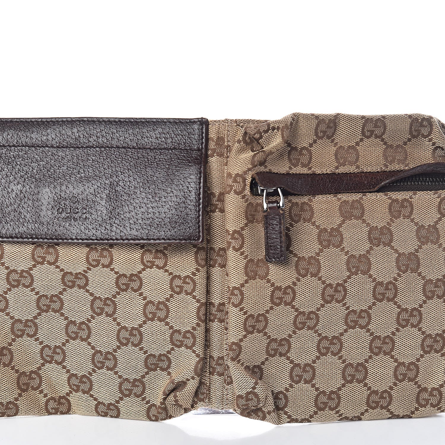 Gucci GG Monogram Web Double Pocket Belt Bag Dark Brown 7 of 9