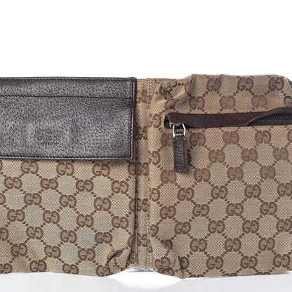 Gucci GG Monogram Web Double Pocket Belt Bag Dark Brown 7 of 9