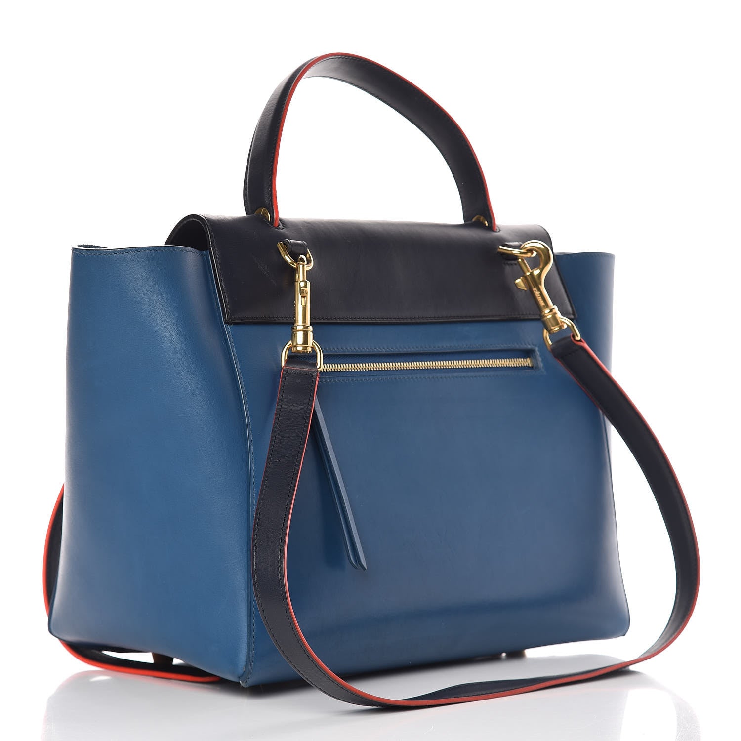 Celine Calfskin Mini Tri-Color Belt Bag Navy Blue 3 of 13