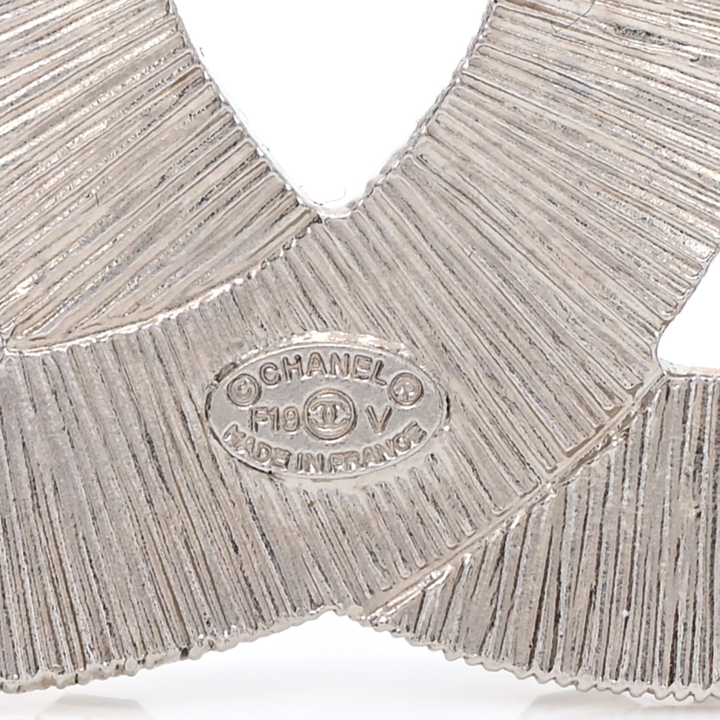 Baguette Crystal CC Brooch Silver