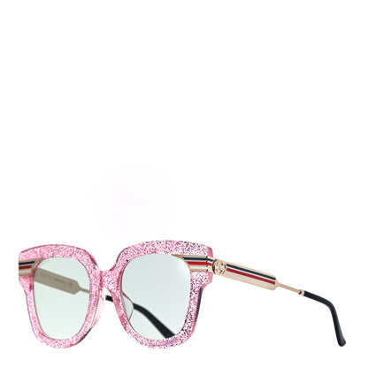 Gucci Acetate Square Frame Web Glitter GG0281S Sunglasses Pink 1 of 7