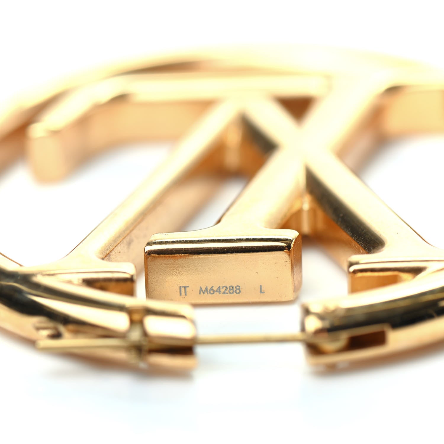 Louis Vuitton Metal Louise Hoop Earrings Gold 4 of 5