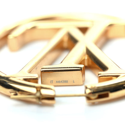 Louis Vuitton Metal Louise Hoop Earrings Gold 4 of 5