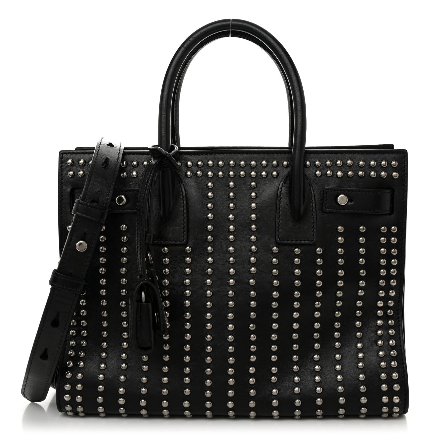 Smooth Calfskin Studded Small Sac De Jour Black