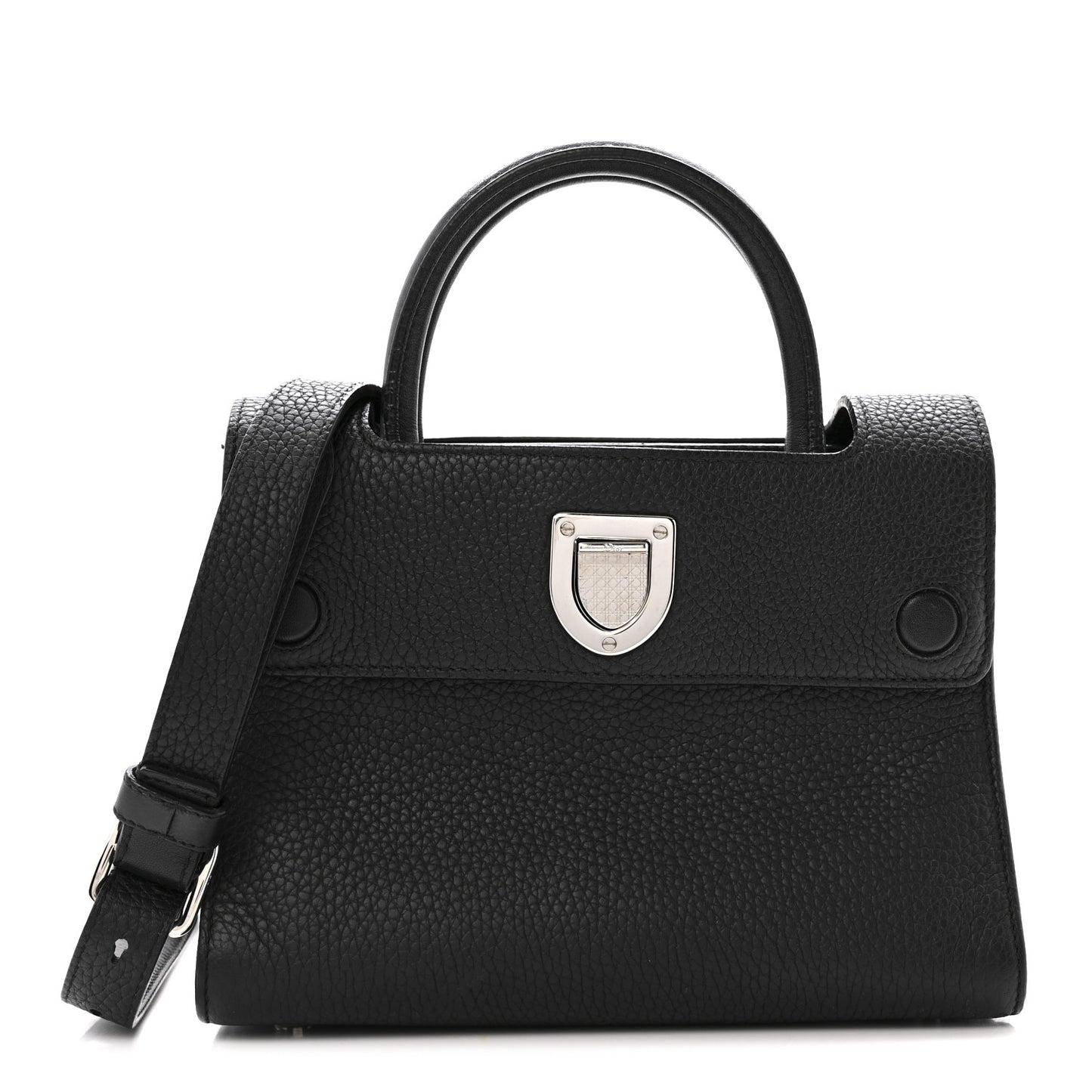 Grained Calfskin Mini Diorever Flap Black