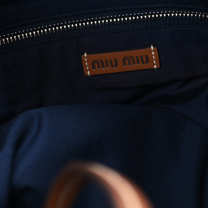 Miu Miu Fabric Crochet Striped Tote Bag Blue Red White 6 of 10