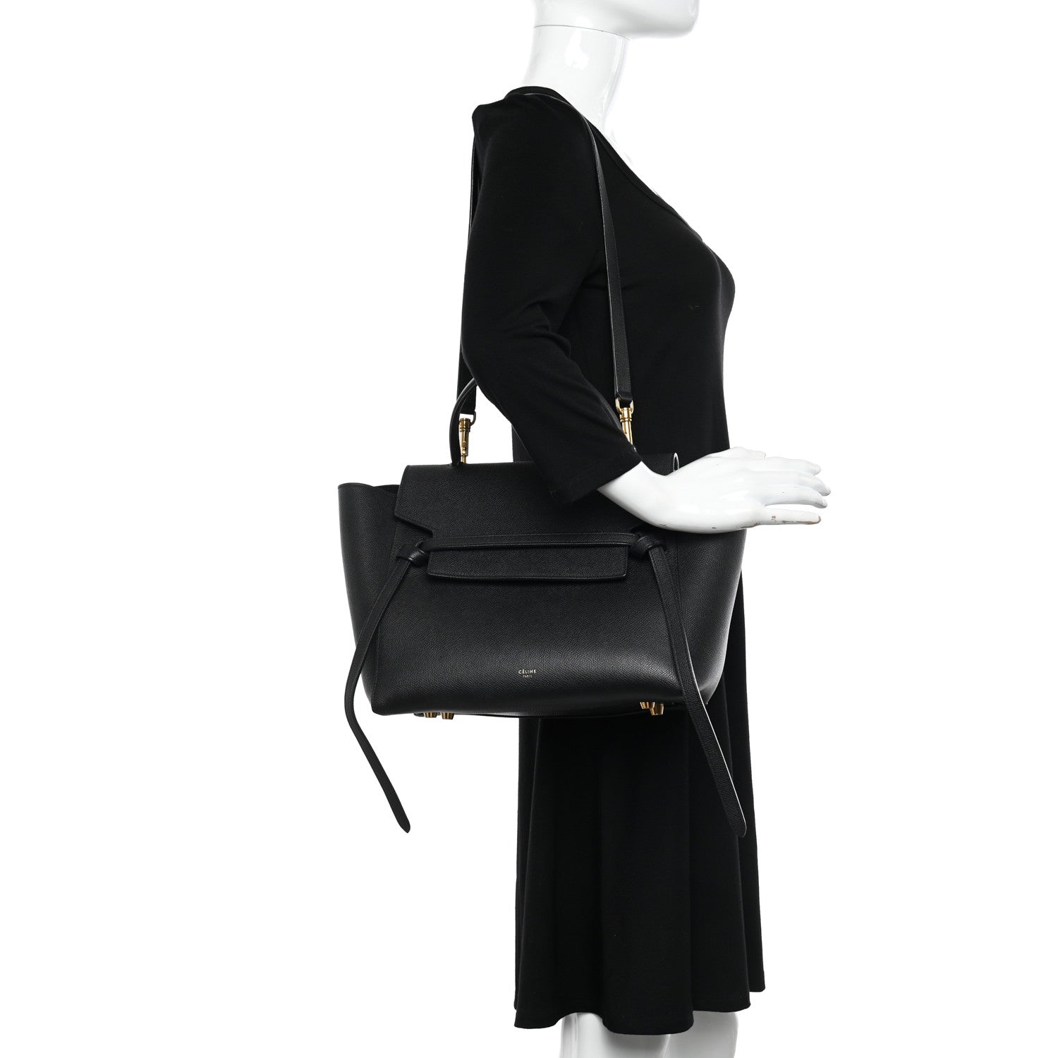 Celine Grained Calfskin Mini Belt Bag Black 2 of 12