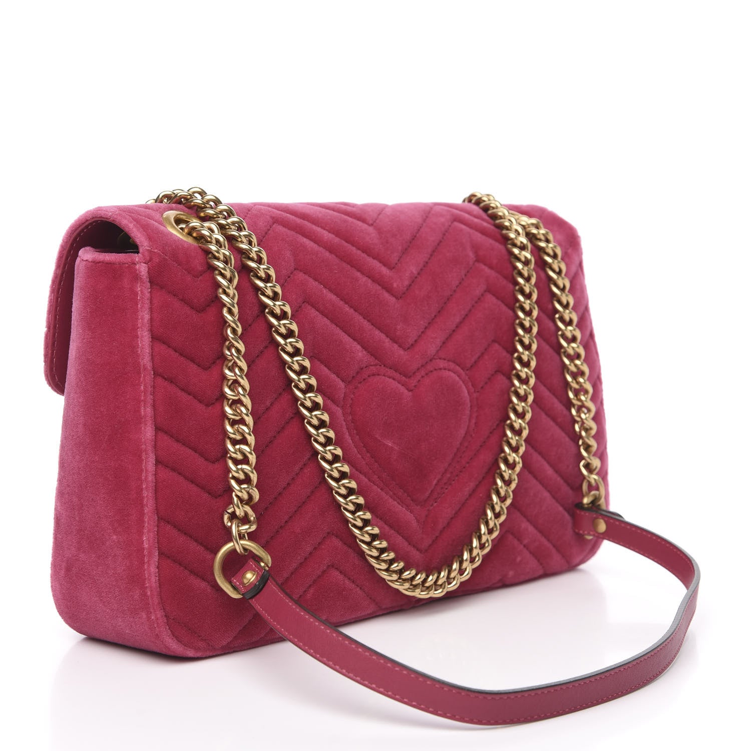 Gucci Velvet Matelasse Blind for Love Embroidered Medium GG Marmont Shoulder Bag Light Raspberry Rose Multicolor 2 of 9
