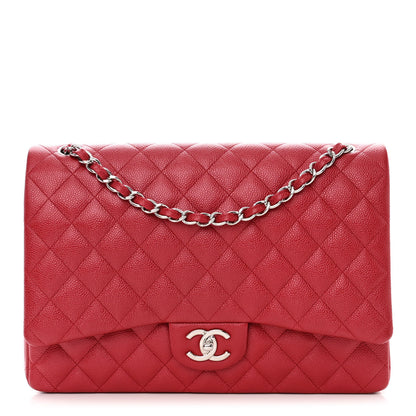 Chanel Iridescent Caviar Quilted Maxi Double Flap Red 1 of 11