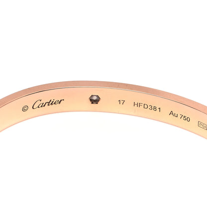 Cartier 18K Pink Gold 4 Diamond LOVE Bracelet 17 4 of 6