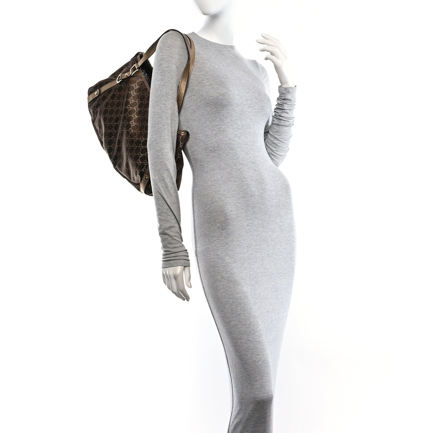 Satin Monogram Medium Abbey Shoulder Bag Bronze