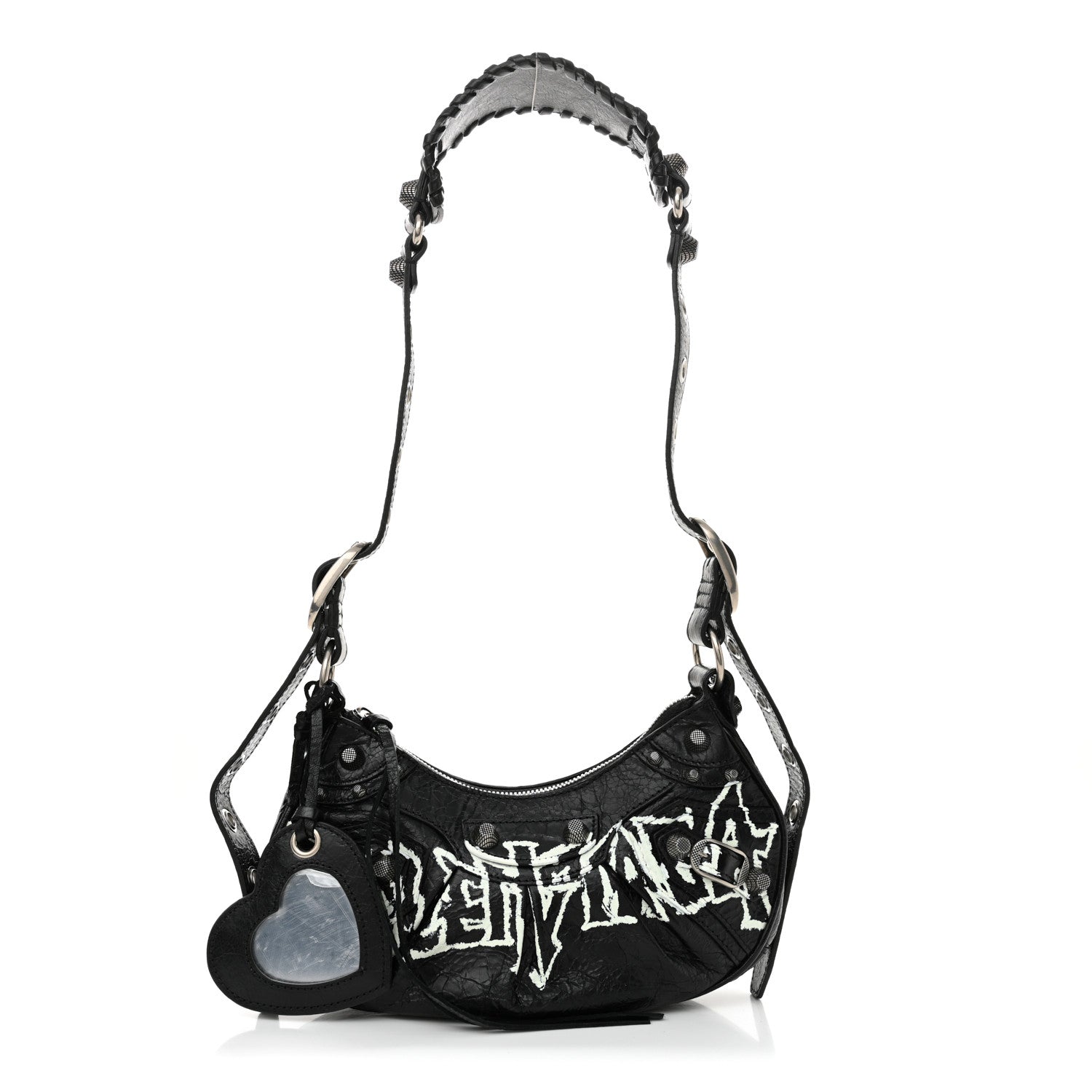 Balenciaga Agneau Arena Lunar New Year Graffiti Logo Le Cagole Shoulder Bag XS Black 3 of 10