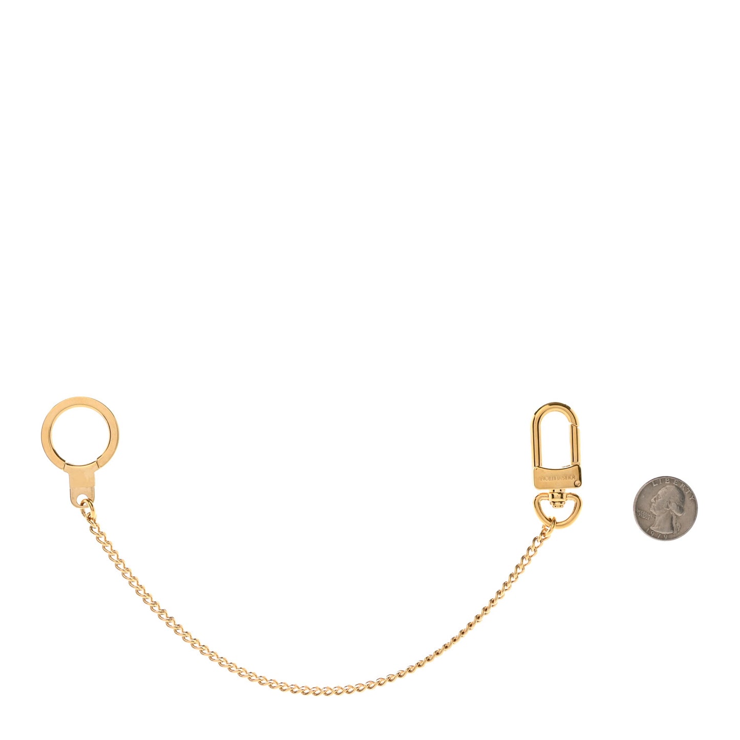 Metal Pochette Extender Key Ring Chain Gold