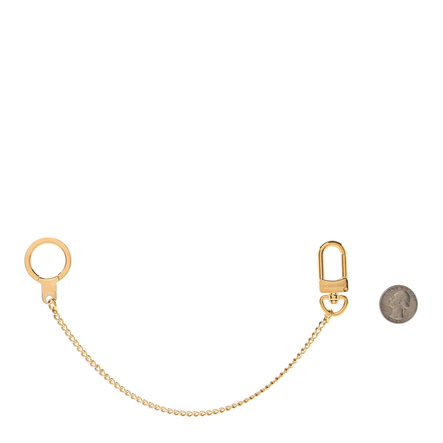 Louis Vuitton Metal Pochette Extender Key Ring Chain Gold 2 of 5