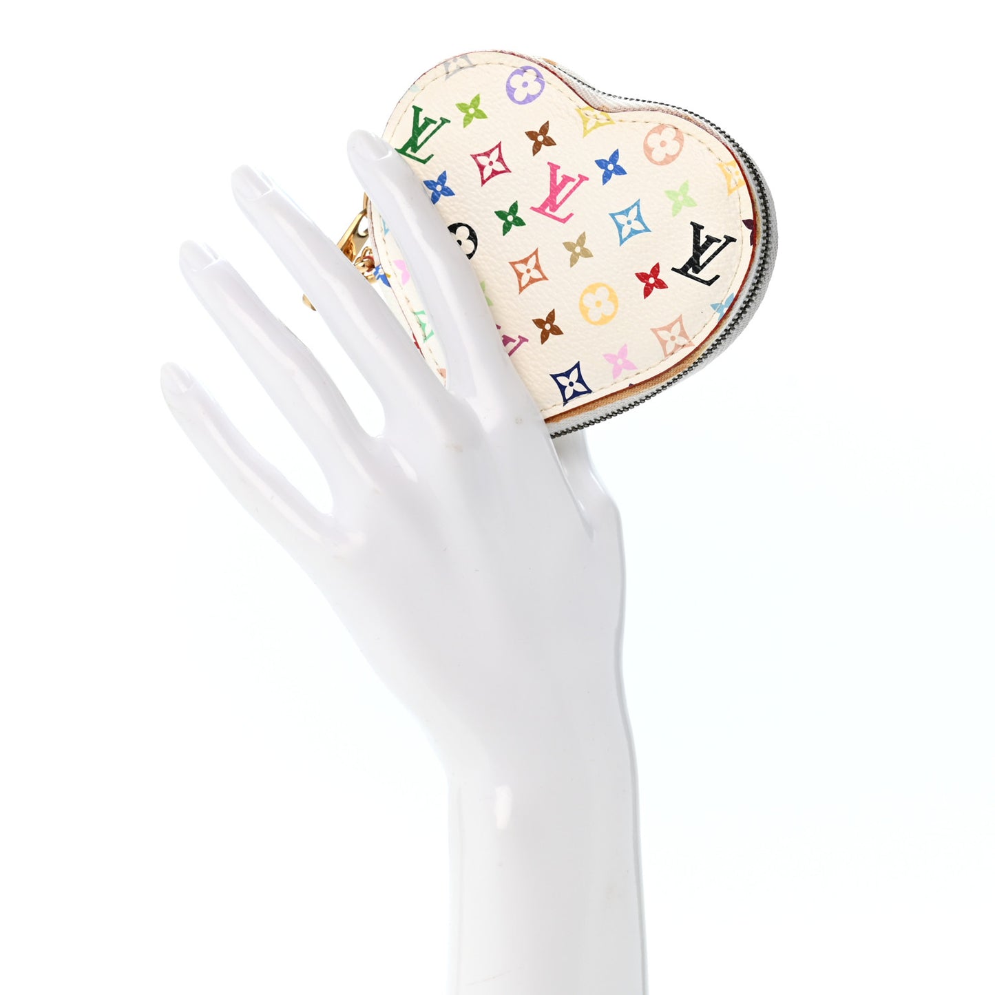 Monogram Multicolor Coeur Heart Coin Purse White