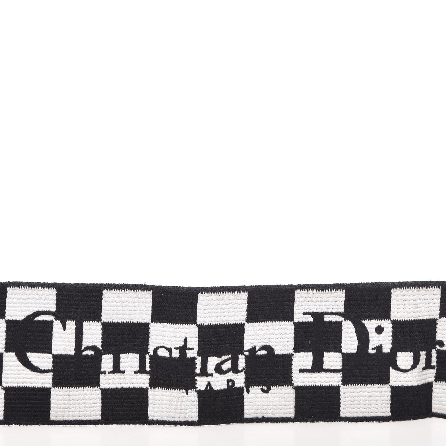 Canvas Embroidered Shoulder Strap Black White