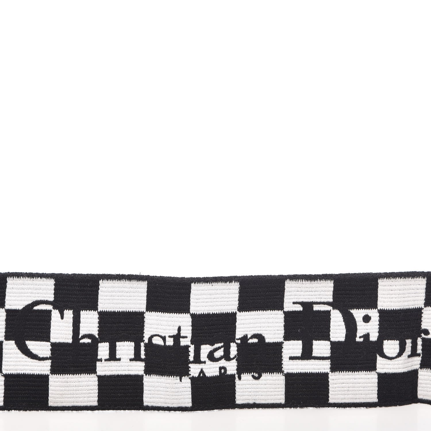Christian Dior Canvas Embroidered Shoulder Strap Black White 3 of 4