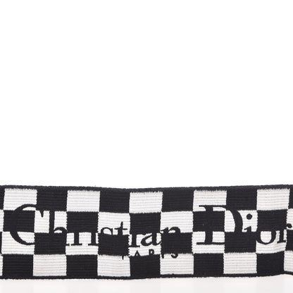 Christian Dior Canvas Embroidered Shoulder Strap Black White 3 of 4