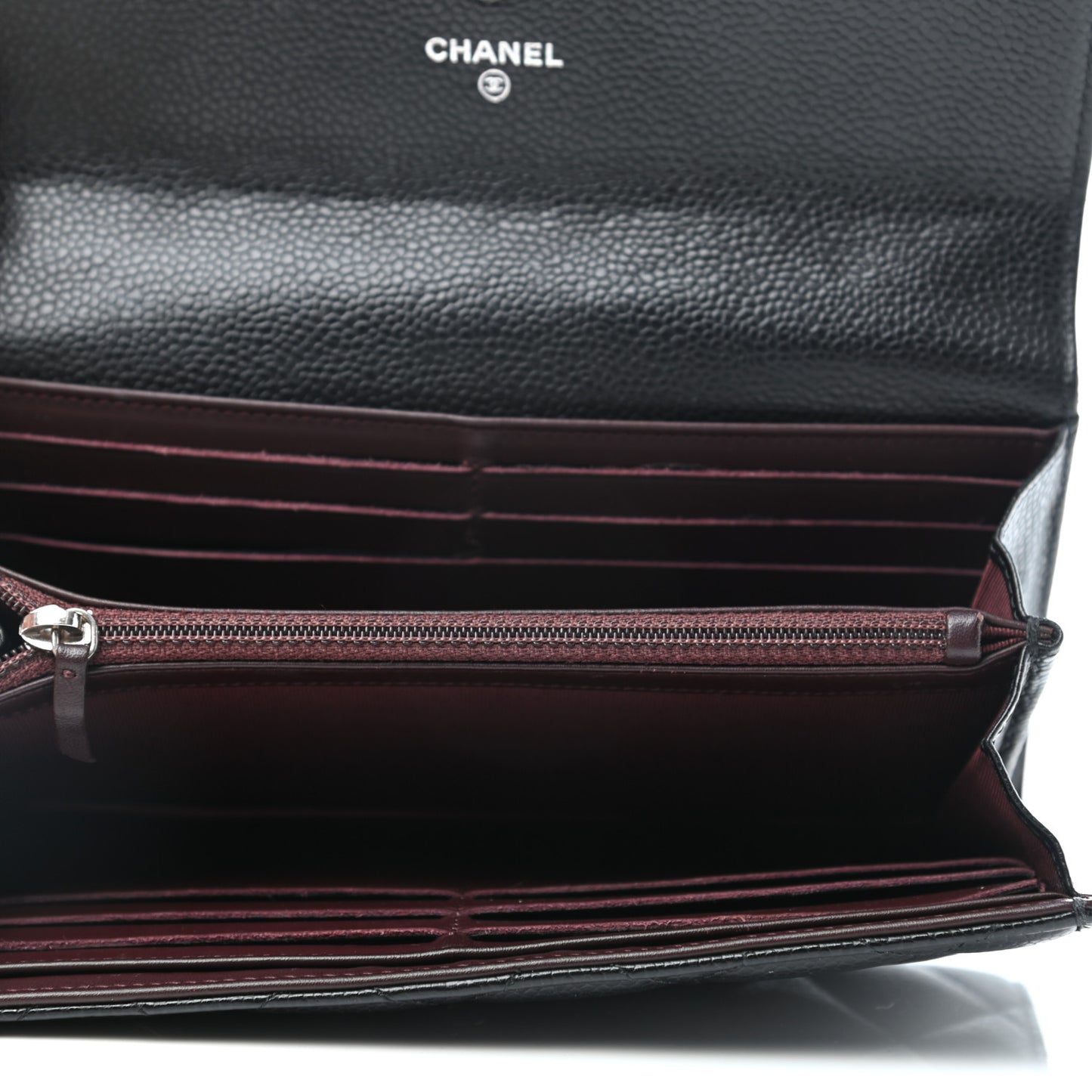Caviar Quilted Large Gusset Flap Wallet Black