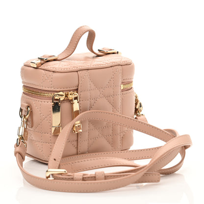 Christian Dior Lambskin Cannage Micro Vanity Case Rose Des Vents 3 of 13