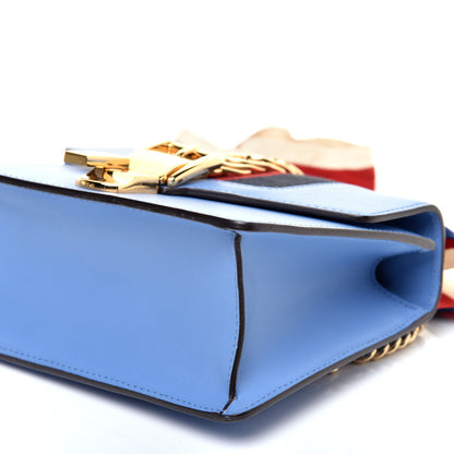 Gucci Calfskin Mini Sylvie Chain Shoulder Bag Clear Sky Blue 7 of 10