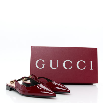 Gucci Patent Signoria Ballet Slingback Ballet Flat 36.5 Rosso Ancora 10 of 10