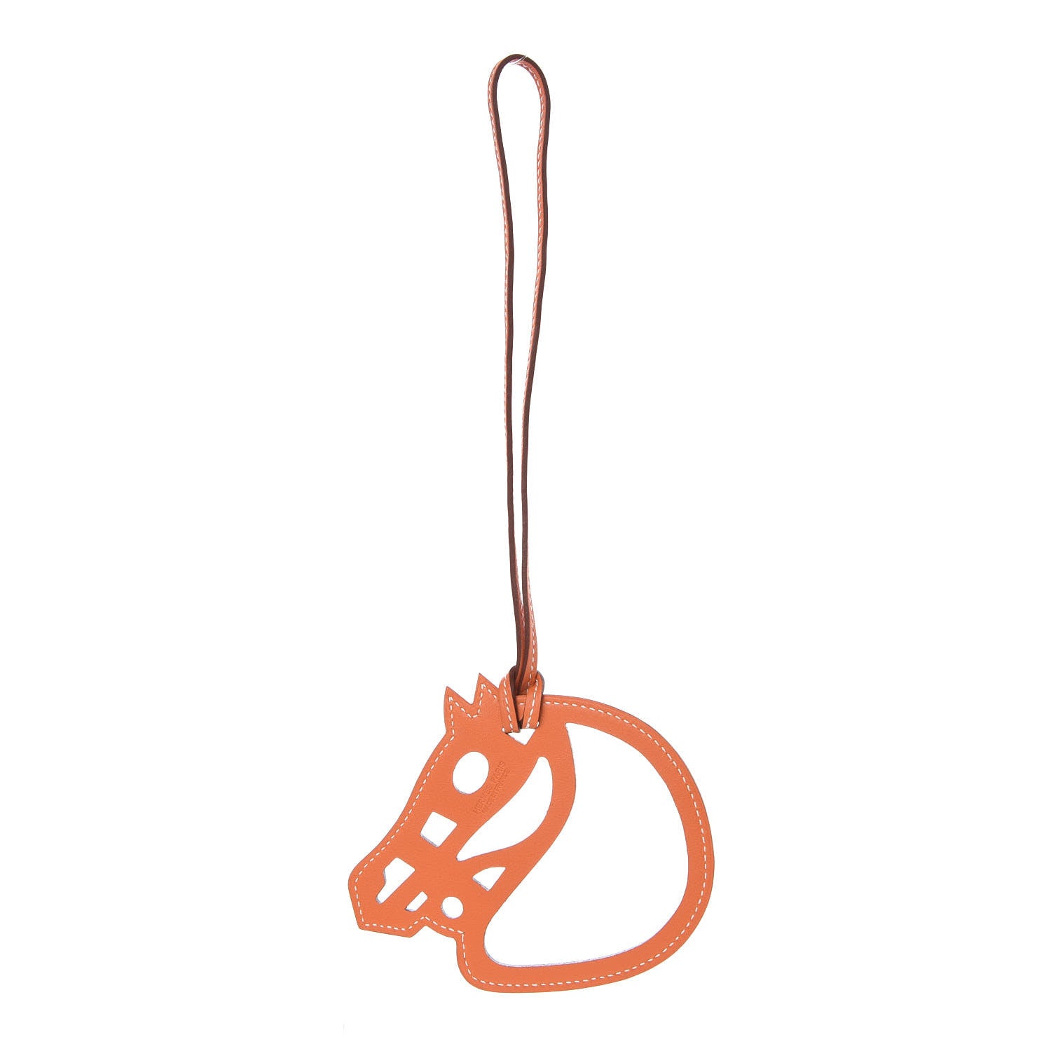 Hermes Swift Paddock Cheval Horse Bag Charm Orange 2 of 4