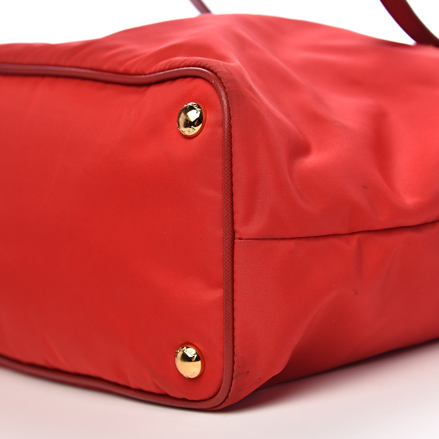 Prada Tessuto Nylon Saffiano Tote Rosso 10 of 12