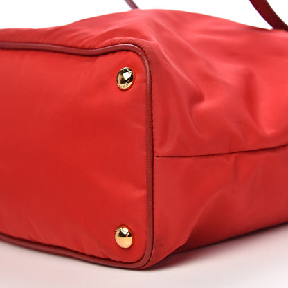 Prada Tessuto Nylon Saffiano Tote Rosso 10 of 12