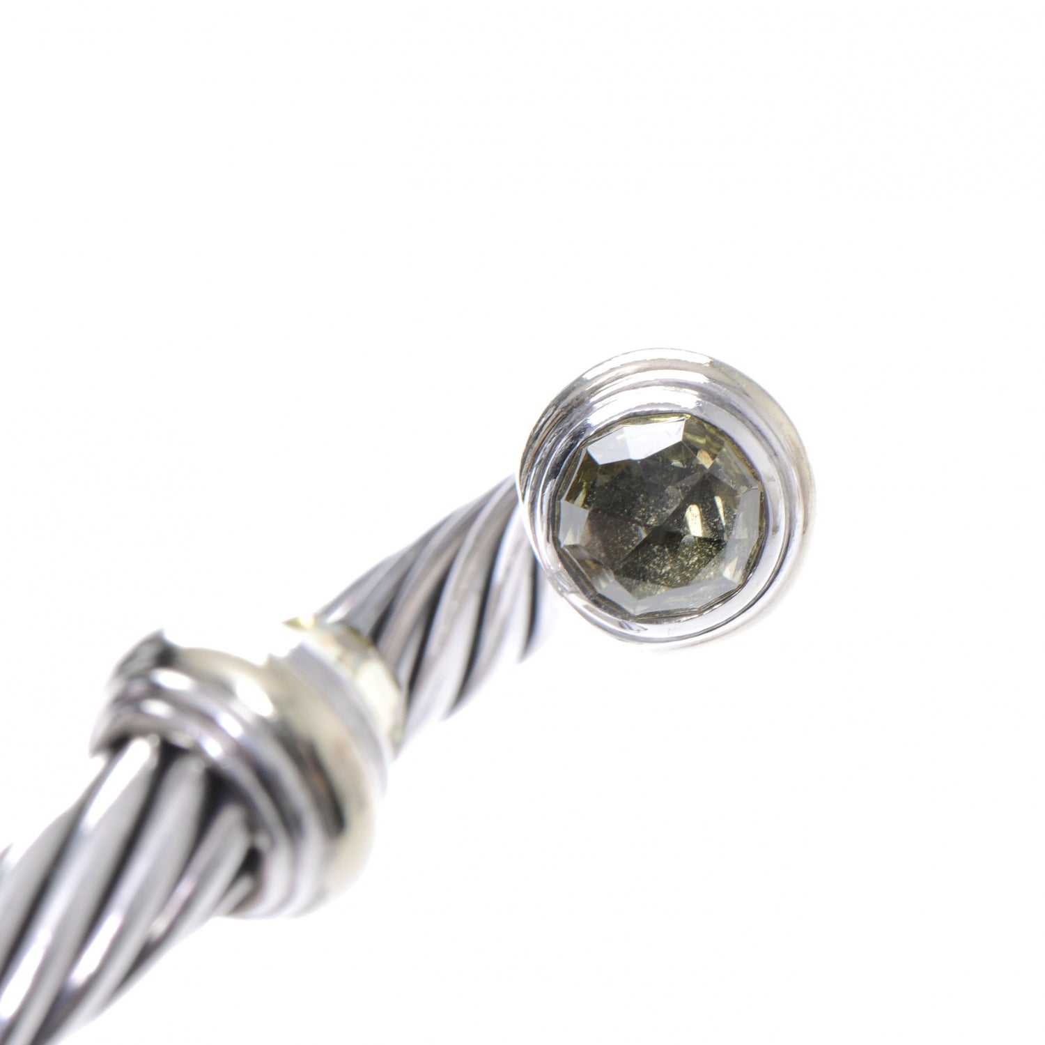 David Yurman Sterling Silver 14K Yellow Gold Lemon Citrine 7mm Cable Classics Bracelet 6 of 8