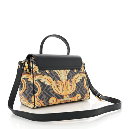 Versace X FENDI Grained Calfskin Fendace La Medusa Medium Top Handle Bag Black Multicolor 3 of 10