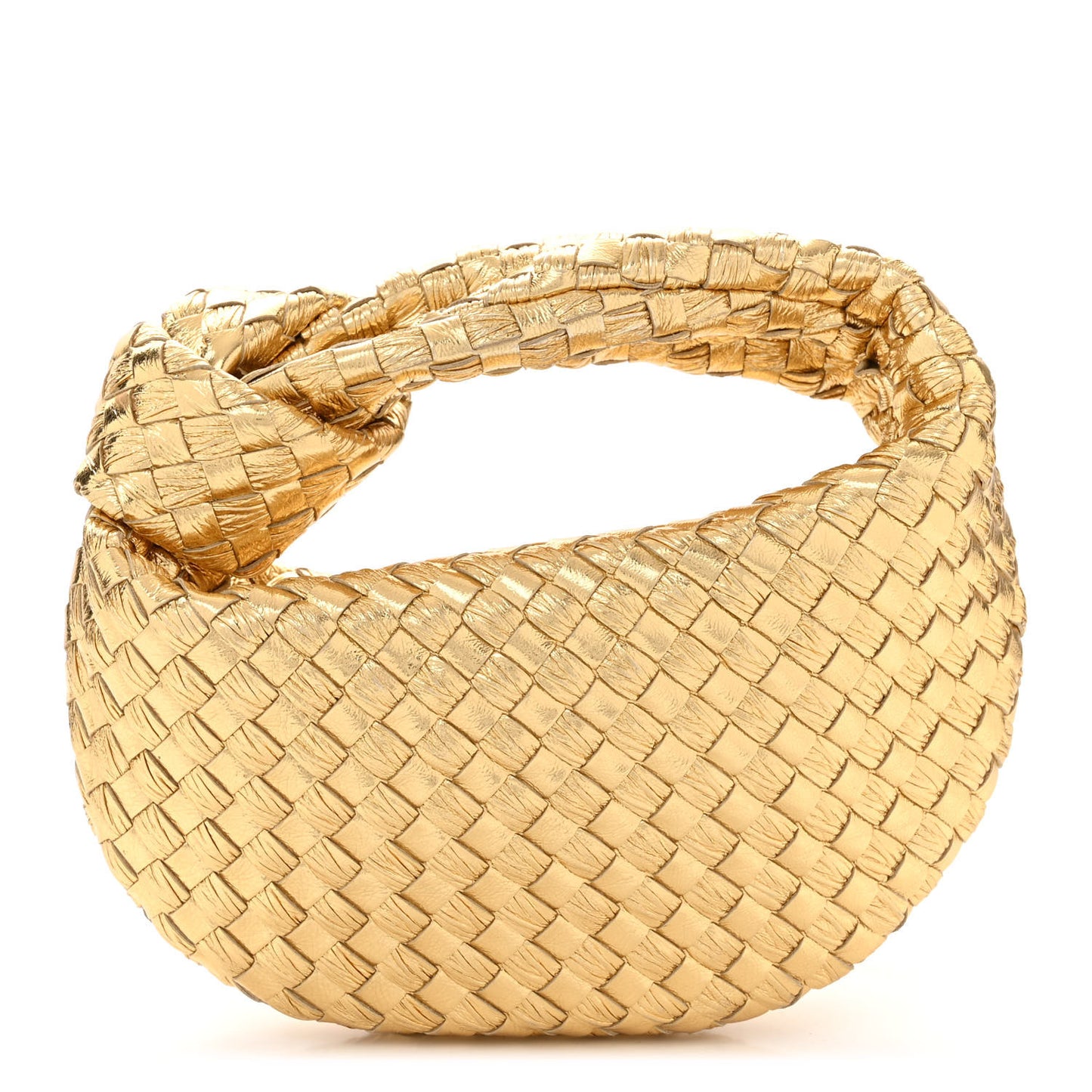 Metallic Nappa Intrecciato Mini Jodie Gold