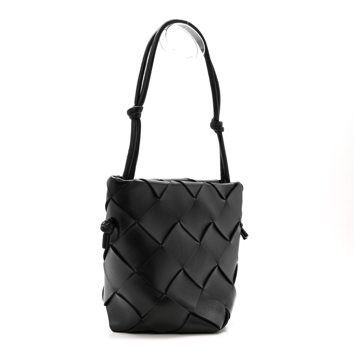 Bottega Veneta Nappa Maxi Intrecciato Clasp Bucket Bag Black 3 of 11