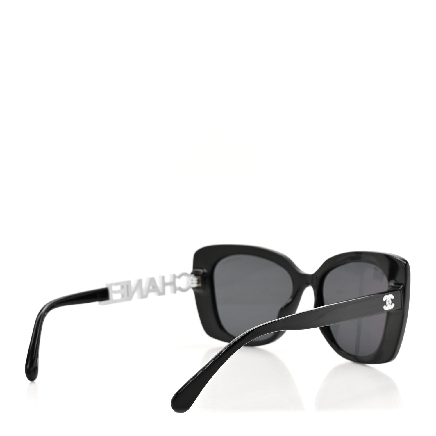 Chanel Acetate Strass Square Sunglasses 5422-B-A Black White 4 of 8